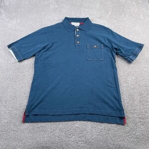 Territory‎ Ahead Polo Shirt Mens Small Blue Cotton Collared Preppy Pocket